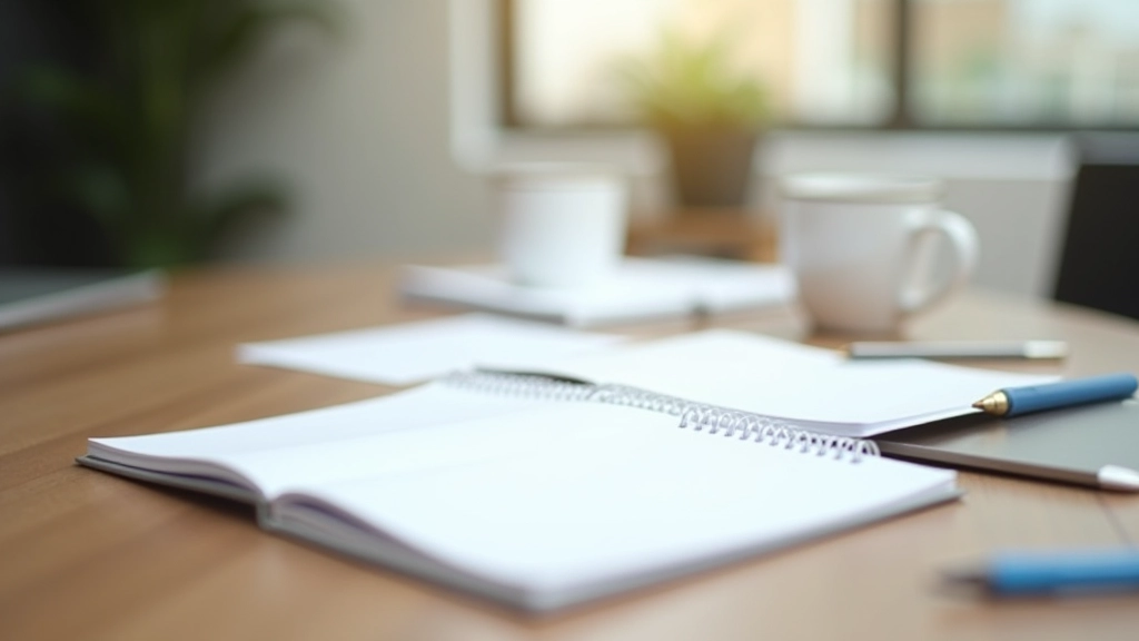 Two colleagues having a positive discussion with notebooks and coffee on desk